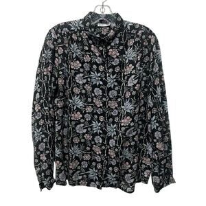 Vintage Christian Dior Top Womens Small‎ 90s Dark Cottage Whimsigoth Boho Floral